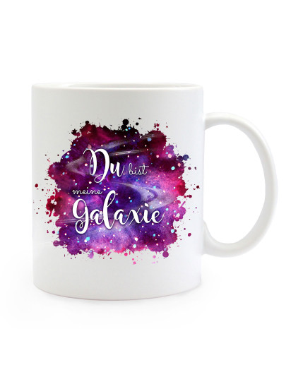 Tasse Becher Motiv mit Spruch Du bist meine Galaxie Kaffeebecher Geschenk Spruchbecher ts900