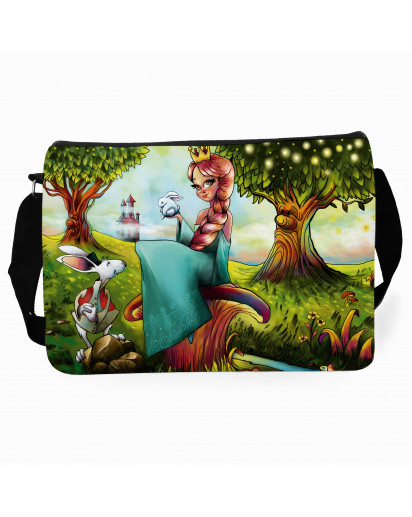 Schultertasche Schultasche Tasche Prinzessin im Zauberwald satchel sling bag school bag princess in magic forest tsu02