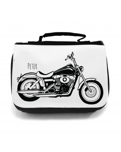 Waschtasche Kosmetiktasche Motorrad Shopper mit Wunschname toilet bag motorcycle shopper with desired name wt016