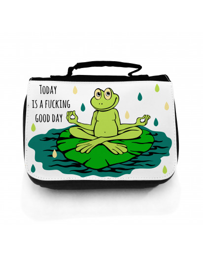 Waschtasche Kosmetiktasche Yoga Frosch good day toilet bag yoga frog good day wt020