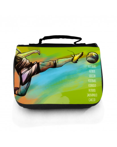 Waschtasche Waschbeutel Kulturbeutel Kosmetiktasche Reisewaschtasche Fussball Fussballer wt106 Washbag toilet bag sponge bag cosmetics bag travel washbag football soccer wt106