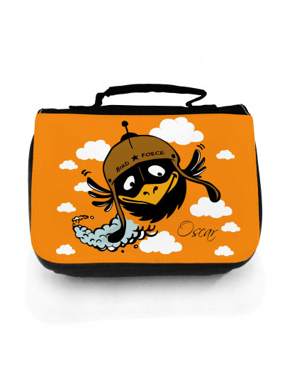 Waschtasche Waschbeutel Kulturbeutel Kosmetiktasche Reisewaschtasche Vogel Rabe Bird Force mit Wunschnamen washbag toilet bag sponge bag cosmetics bag travel washbag bird raven bird force with custom name wt123