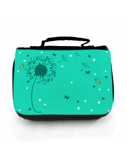 Waschtasche Waschbeutel Kulturbeutel Kosmetiktasche Reisewaschtasche Pusteblume mit Schmetterlingen washbag toilet bag sponge bag cosmetics bag travel washbag dandelion with butterflies wt126