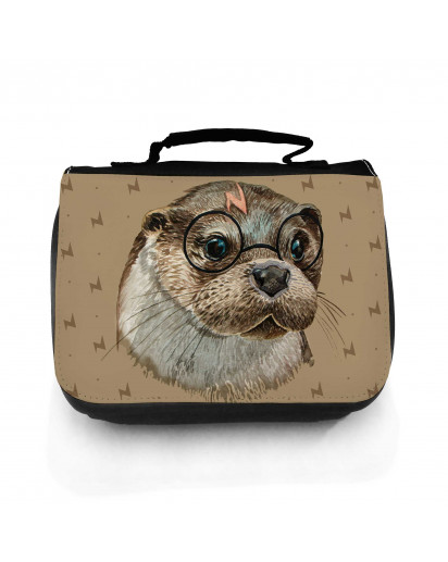 Waschtasche Waschbeutel Kulturbeutel Kosmetiktasche Reisewaschtasche Harry Otter mit Brille Washbag toilet bag sponge bag cosmetics bag travel washbag Harry Otter with glasses wt152