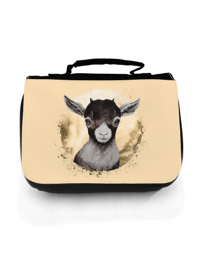 Waschtasche Waschbeutel mit Ziege Zicklein Bock Kulturbeutel Kosmetiktasche Reisewaschtasche individuell Motiv Tier wt211