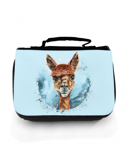 Waschtasche Waschbeutel mit Alpaka Kulturbeutel Kosmetiktasche Reisewaschtasche individuell Motiv Tier wt213