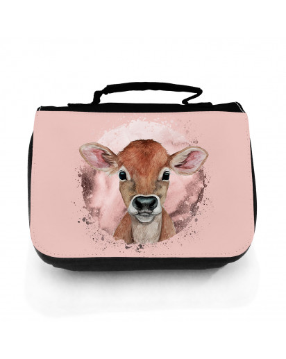 Waschtasche Waschbeutel mit Kalb Kälbchen Kulturbeutel Kosmetiktasche Reisewaschtasche individuell Motiv Tier wt216