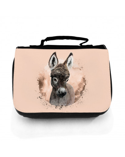 Waschtasche Waschbeutel mit Esel Kulturbeutel Kosmetiktasche Reisewaschtasche individuell Motiv Tier wt217