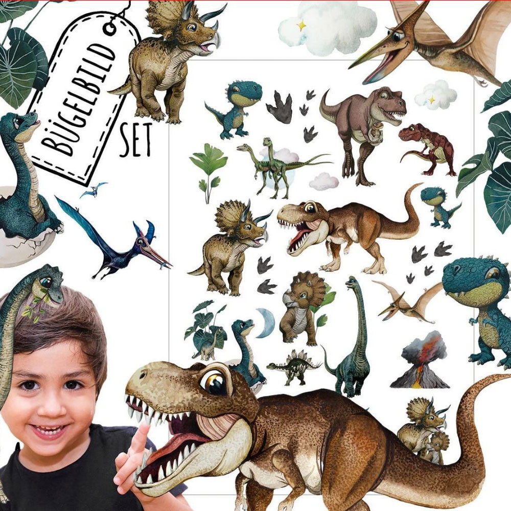 Bügelbild Brontosaurus Dinosaurier – Ca. 7,4x9,5 Cm, Gestickt, Braun, Zum Aufbügeln Oder Aufnähen