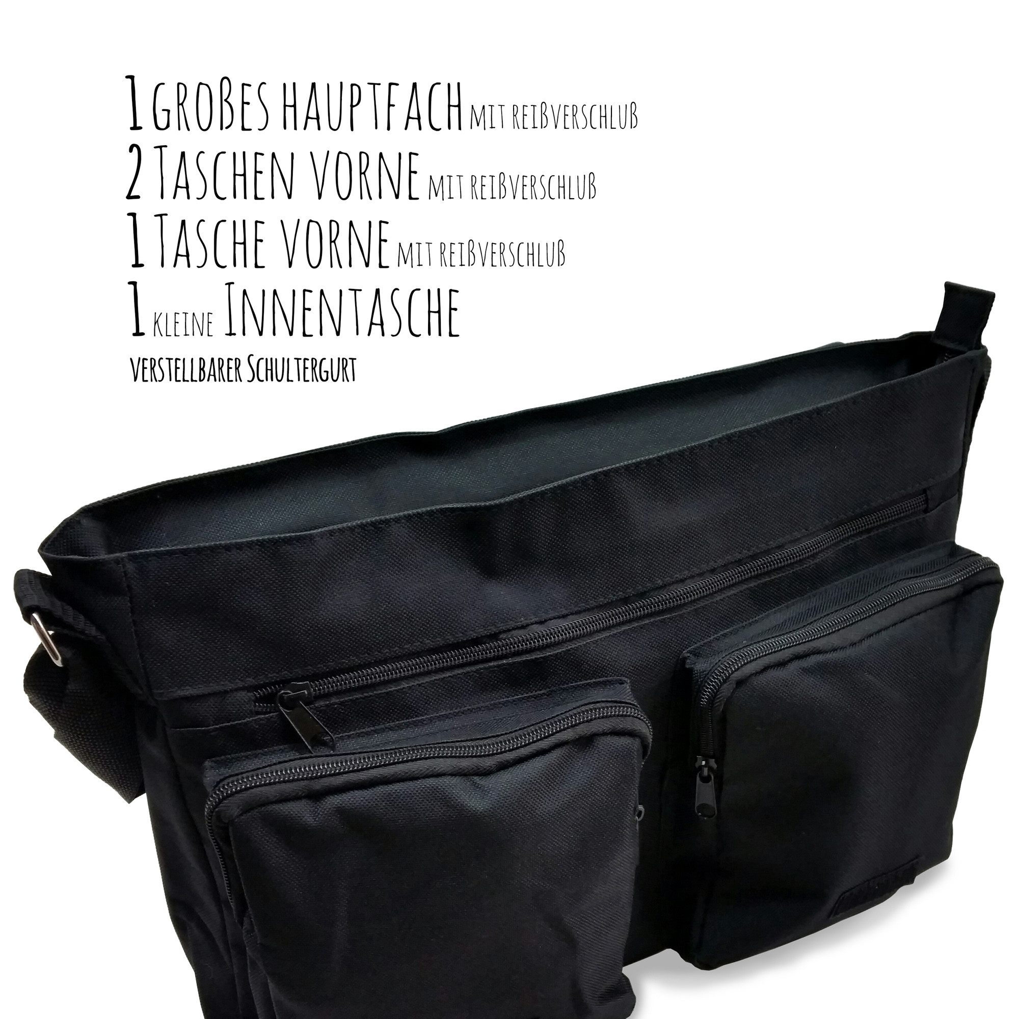 Schultertasche Schultasche Tasche Rotfüchschen mit Spruch und