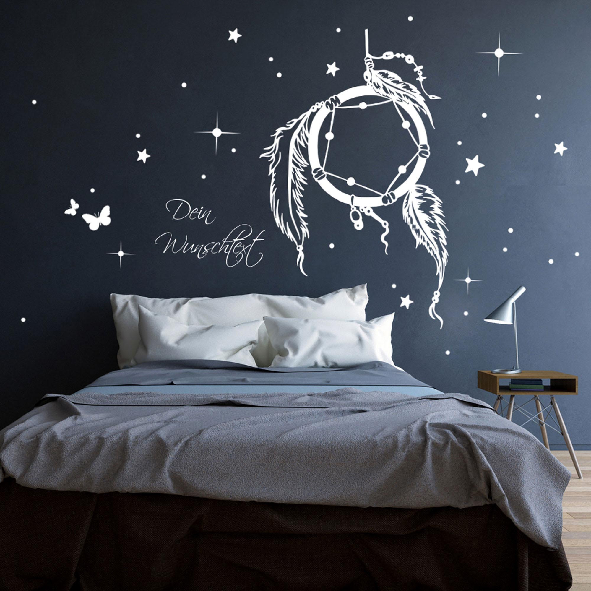 Traumfanger Wandtattoo Wandsticker Mit Sternen Und Wunschtext M2088 Wandtattoos Elfentur Tassen
