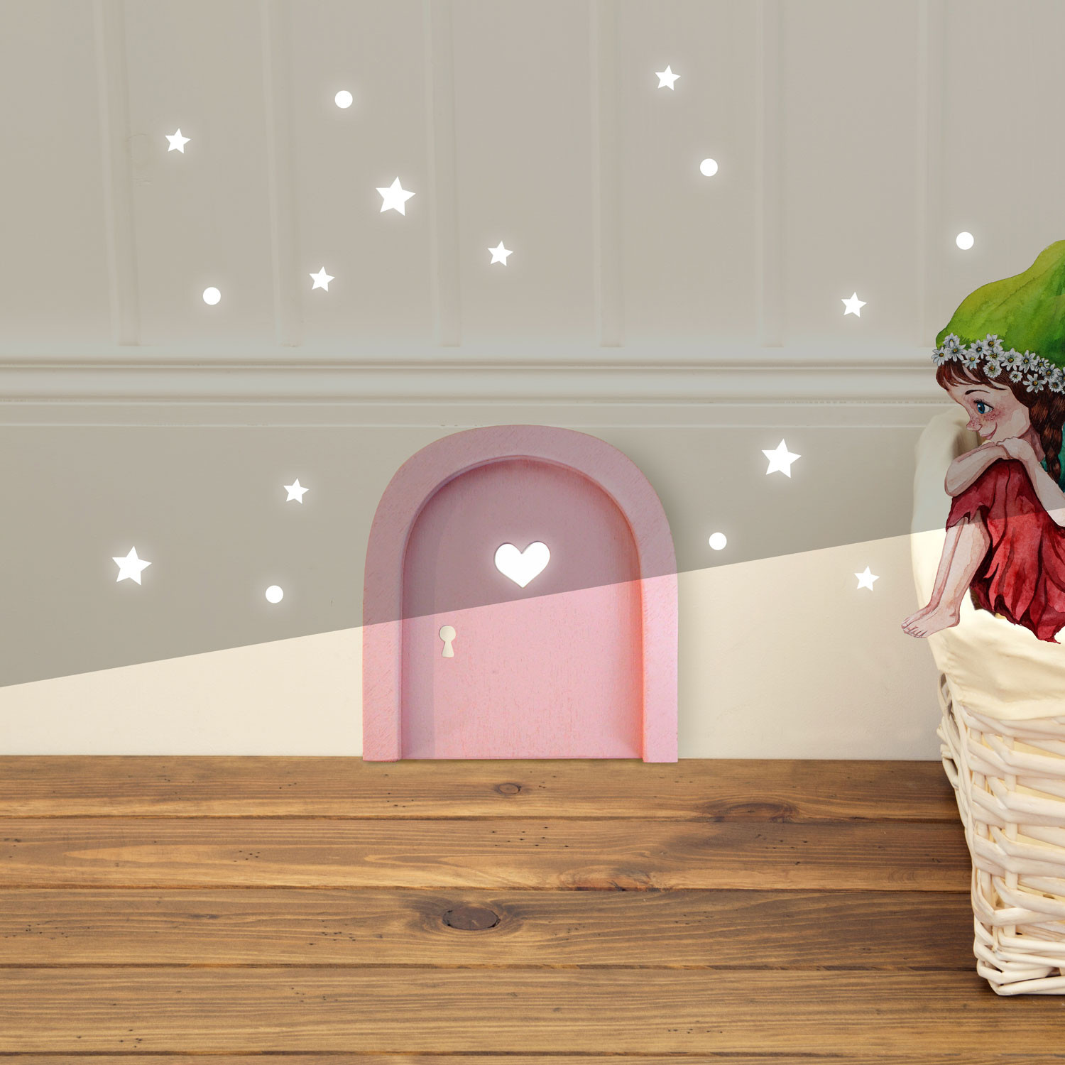 Elfentur Wichteltur Einzeln Aus Holz In Den Farben Rosa Lila