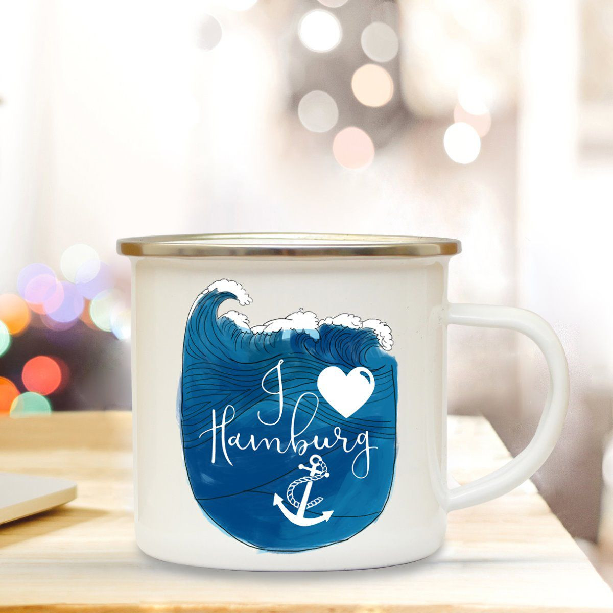 Emaillebecher Anker Kaffeebecher Campingbecher Mit Spruch I Love Hamburg Geschenk Eb139 Wandtattoos Elfentur Tassen