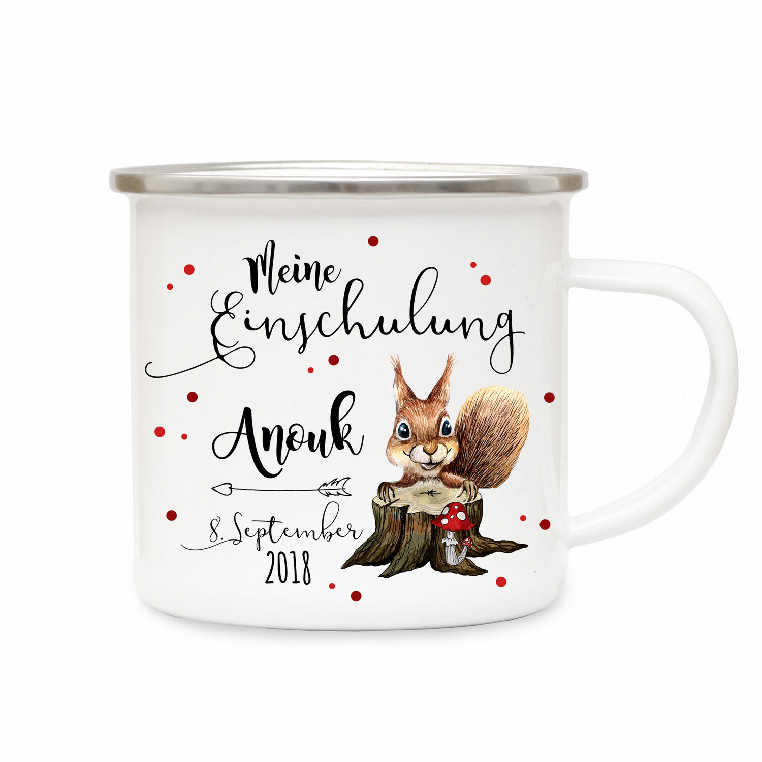 Kindertasse Emaille Bär Indianer Boot Hund Geschenk Einschulung Wunschname Kindertasse Emaille Bär Indianer Boot Hund Geschenk Einschulung Wunschname