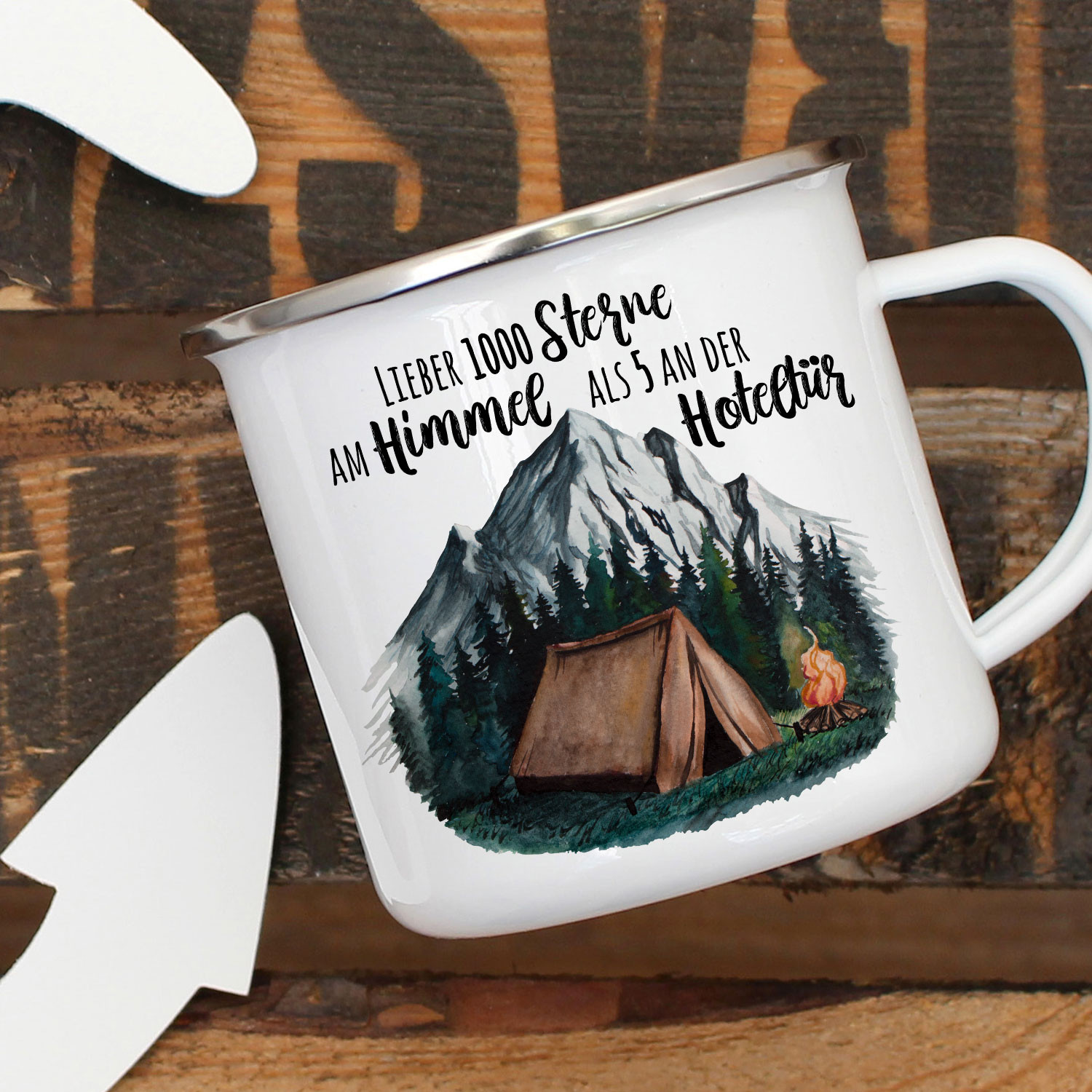 Emaille Becher Camping Tasse Zelt Campen Wildnis Wald Berge Spruch Lieber 1000 Sterne Am Himmel Kaffeetasse Geschenk Eb415 Wandtattoos Elfentur Tassen