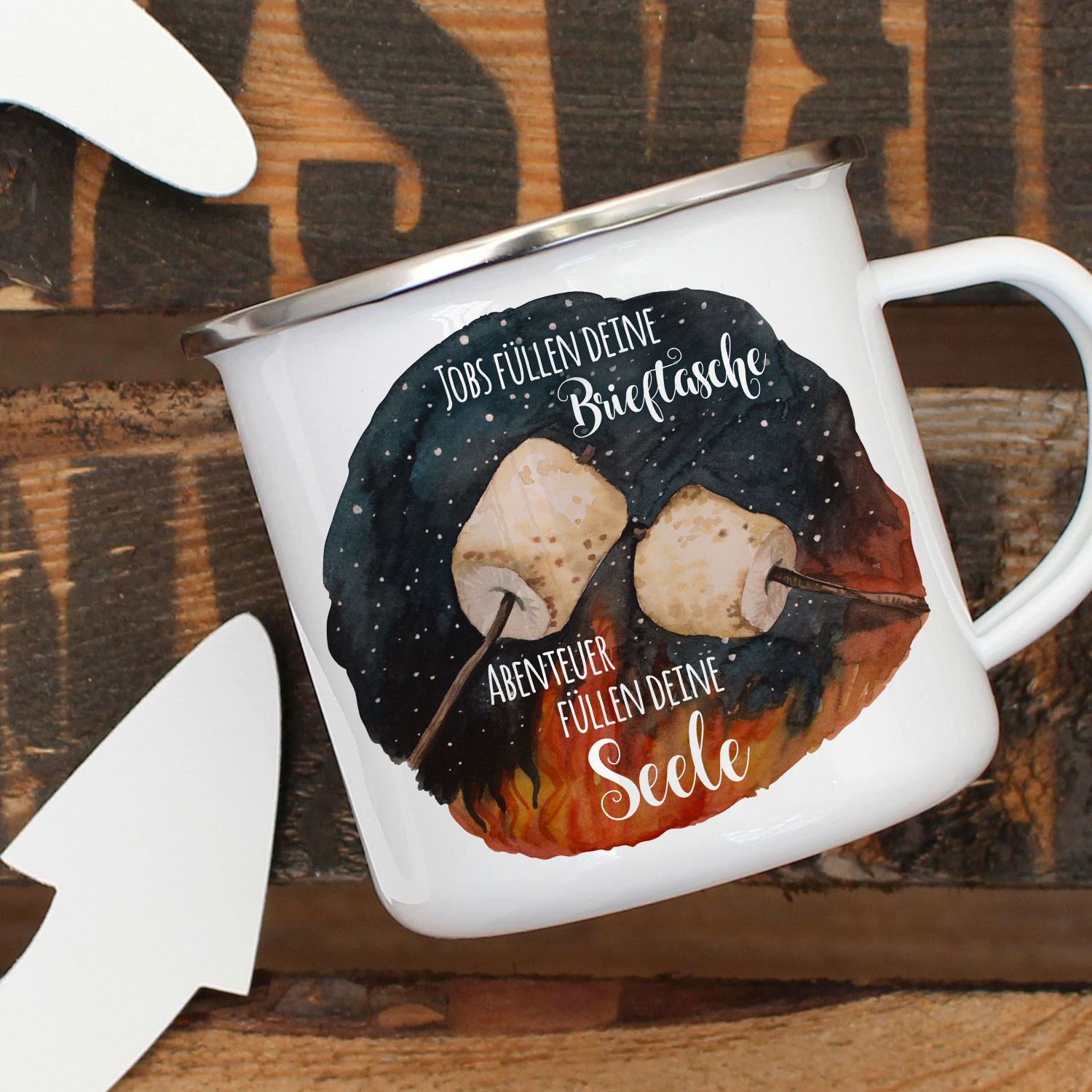 Emaille Becher Camping Tasse Marshmallows Spruch Jobs Fullen Brieftasche Abenteuer Deine Seele Kaffeetasse Geschenk Eb418 Wandtattoos Elfentur Tassen