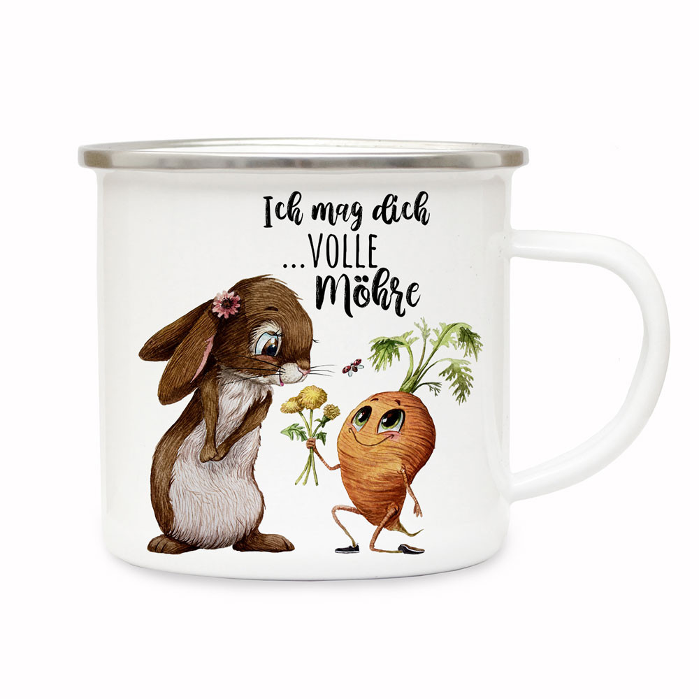 Emaille Becher Tasse Kaffeebecher Hase auf Fahrrad & Wunschname Geschenk eb361 Emaille Becher Tasse Kaffeebecher Hase auf Fahrrad & Wunschname Geschenk eb361