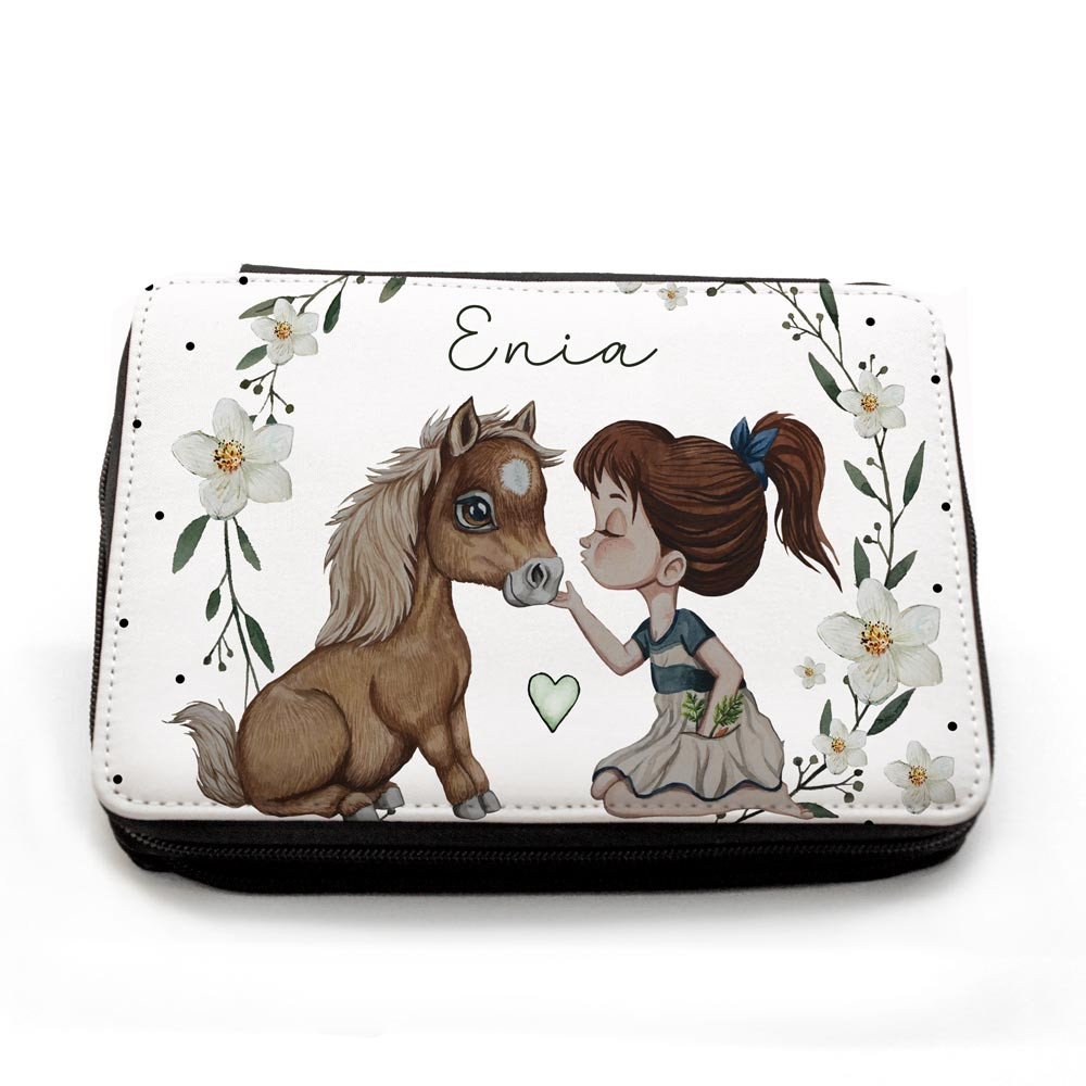 Kinder Federtasche 22-tlg. - Pferd Design My Lovely Horse Grau
