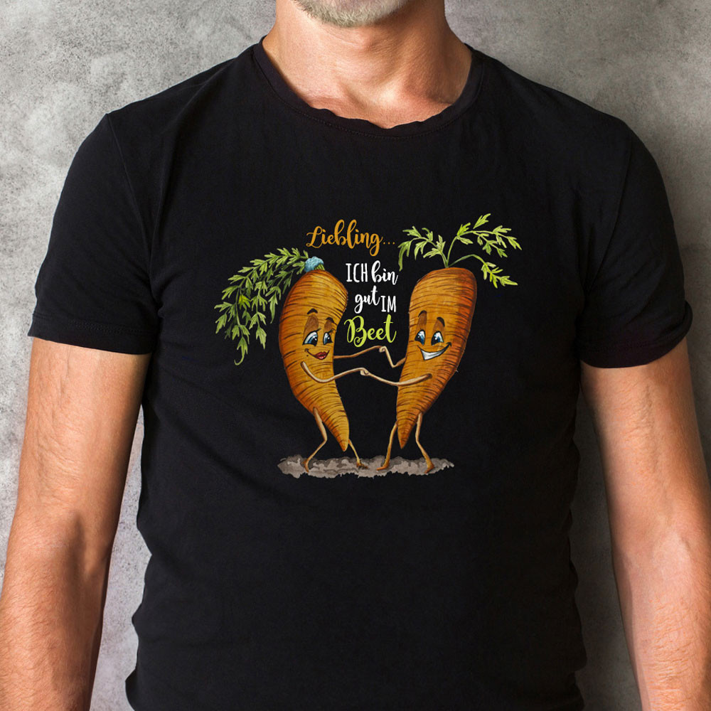 Herren TShirt mit Karotte Möhre Möhren Paar Pärchen Spruch Liebling