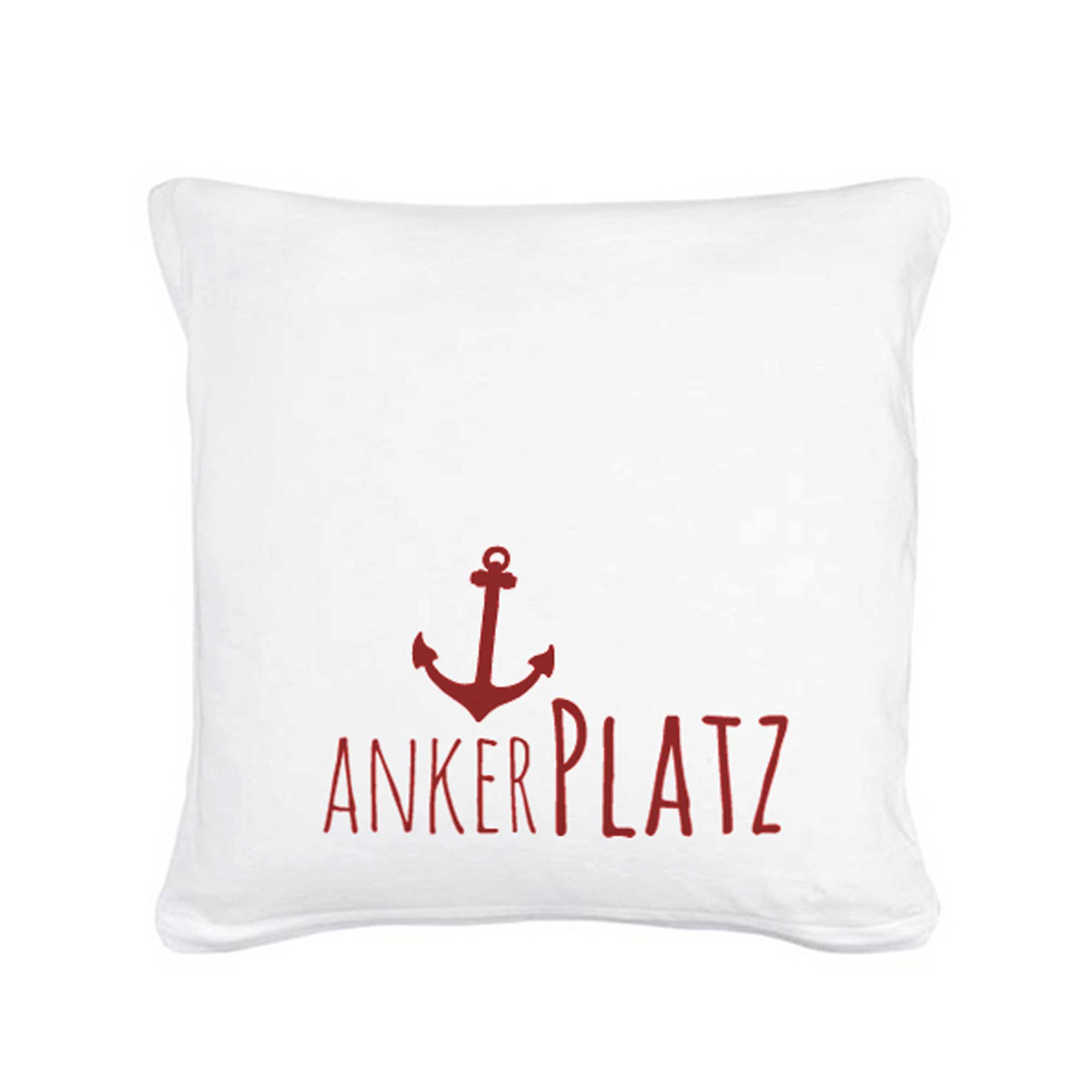 Kissen mit Spruch Ankerplatz und Anker inklusive Füllung k07