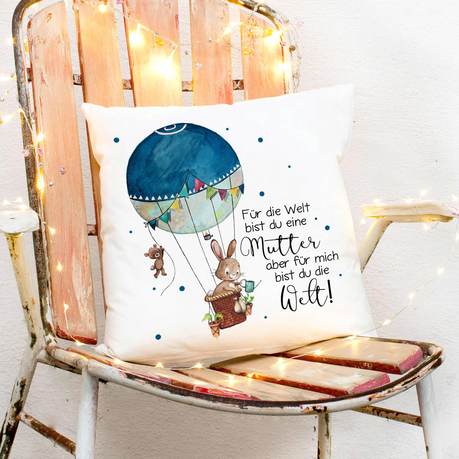 Kissen Hase Im Ballon Spruch Mutter Fur Mich Bist Du Die Welt Inklusive Fullung Dekokissen Zierkissen Bedruckt Ks219 Wandtattoos Elfentur Tassen