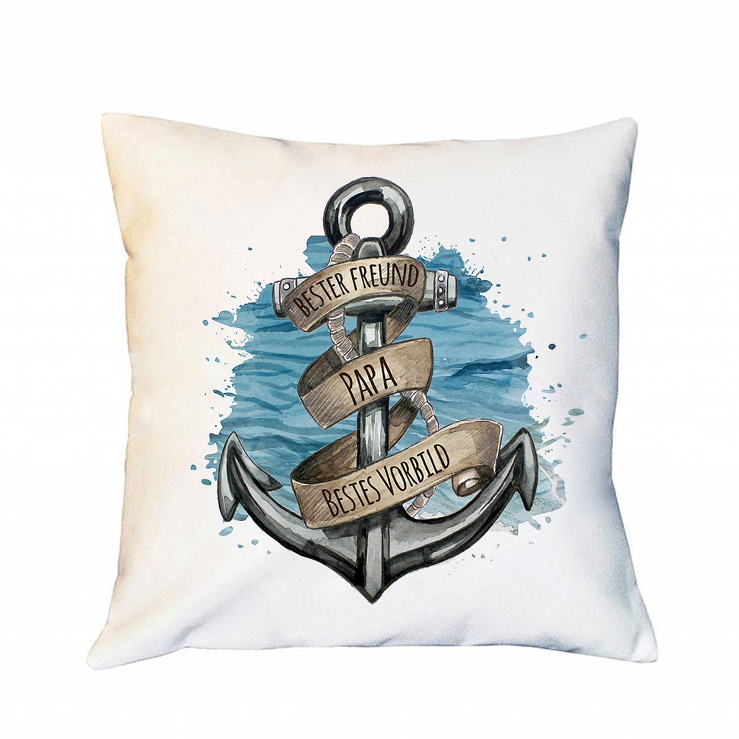 Kissen maritim Anker mit Banderole & Spruch Bester Freund Papa Bestes
