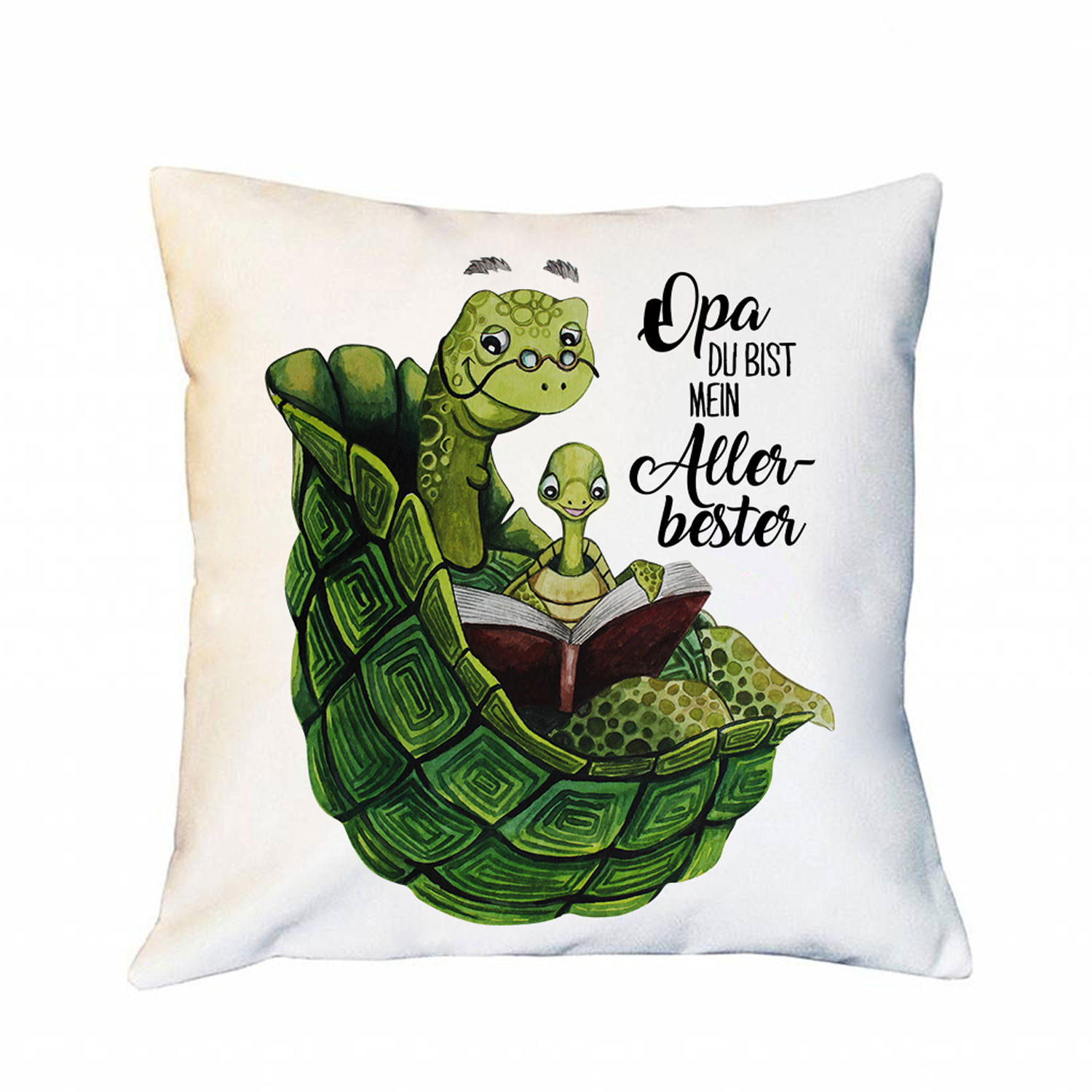 Kissen mit Schildkröte & Spruch Opa du bist mein Allerbester inklusive