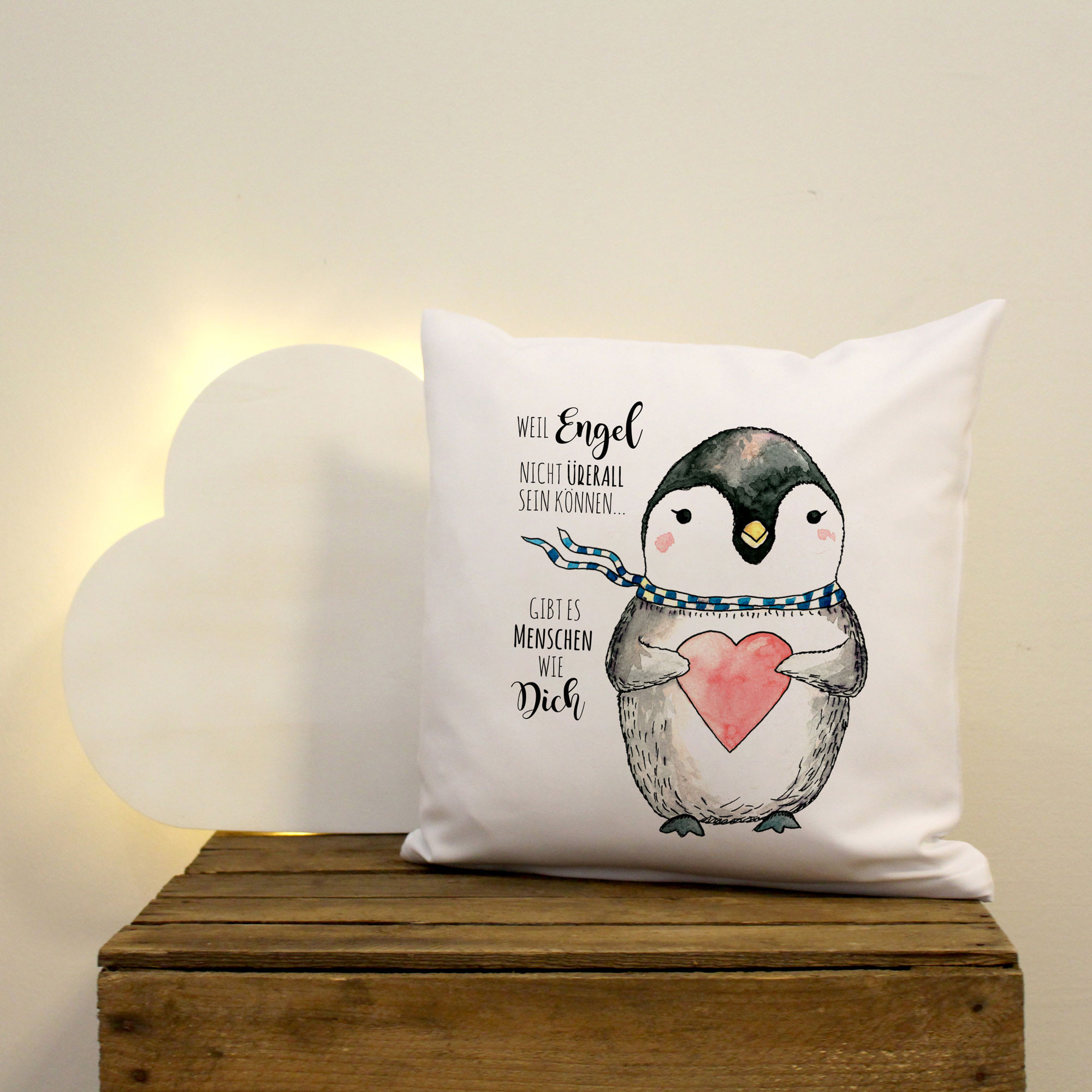 Kissen Pinguin Mit Herz Und Spruch Weil Engel Nicht Uberall Sein Konnen Gibt Es Menschen Wie Dich Inklusive Fullung Ks31 Wandtattoos Elfentur Tassen