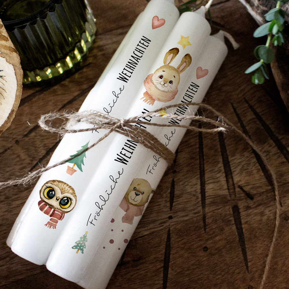 Kerzensticker Kerzentattoos Tattoofolie fröhliche Weihnachten Christmas Advent Weihnachtskerzen 