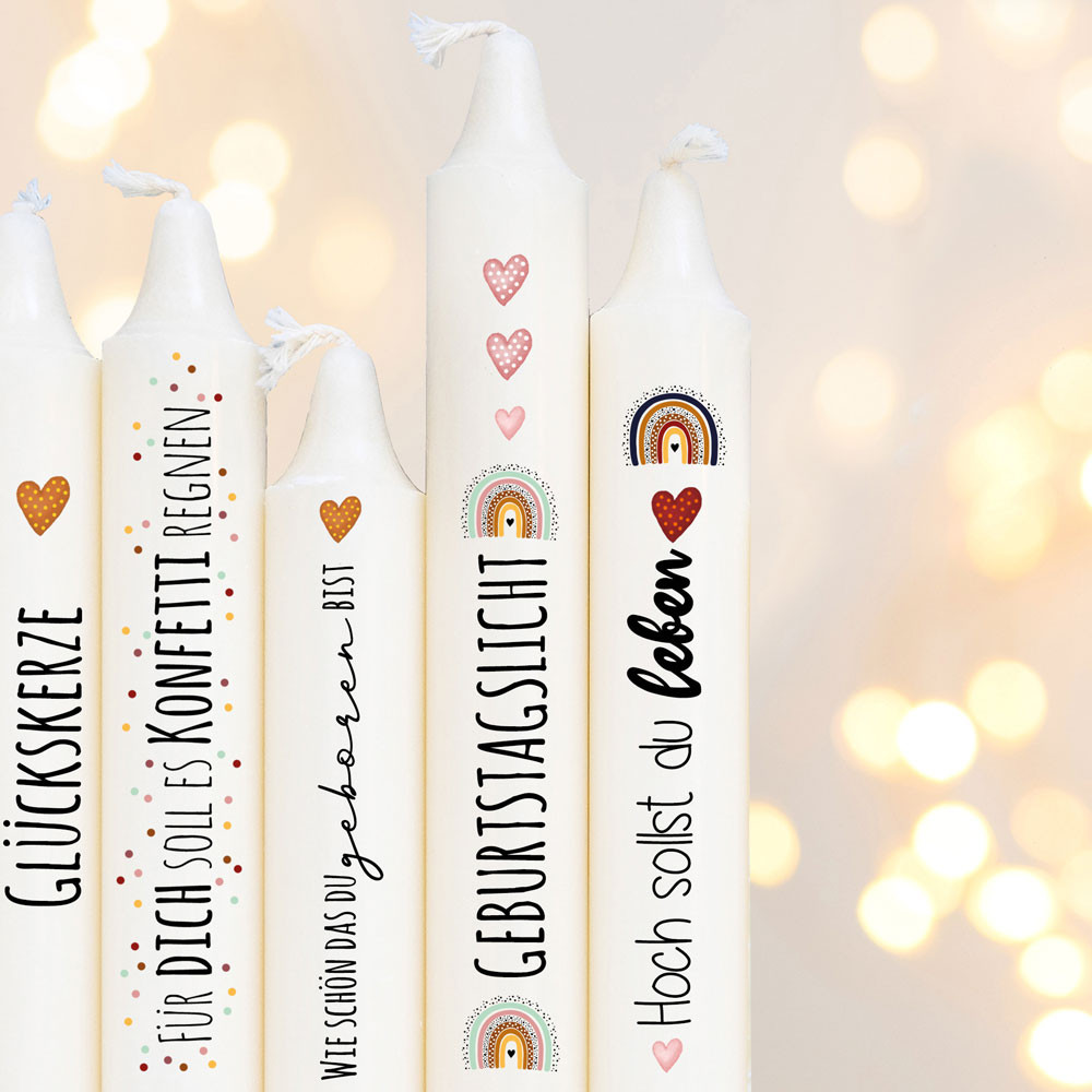 Kerzensticker Kerzentattoos Tattoofolie Geburtstag Happy Birthday