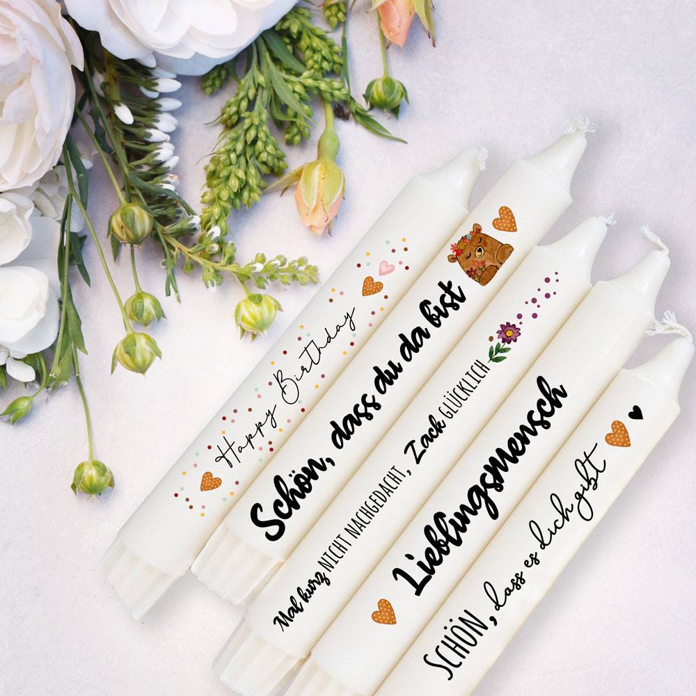 Kerzensticker Kerzentattoos Tattoofolie positive Sprüche für Kerzen
