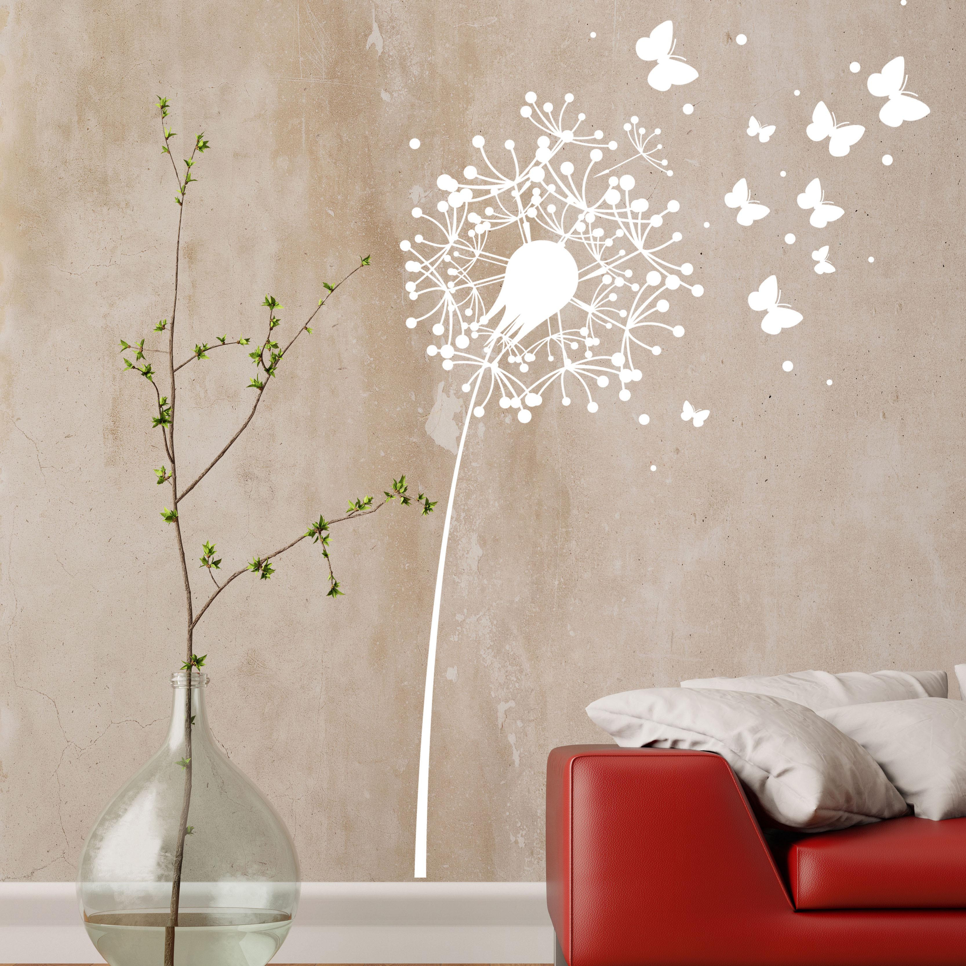 pusteblume wandtattoo Wandtattoo Pusteblume Schmetterlinge Punkte M1347b ~ Wandtattoos