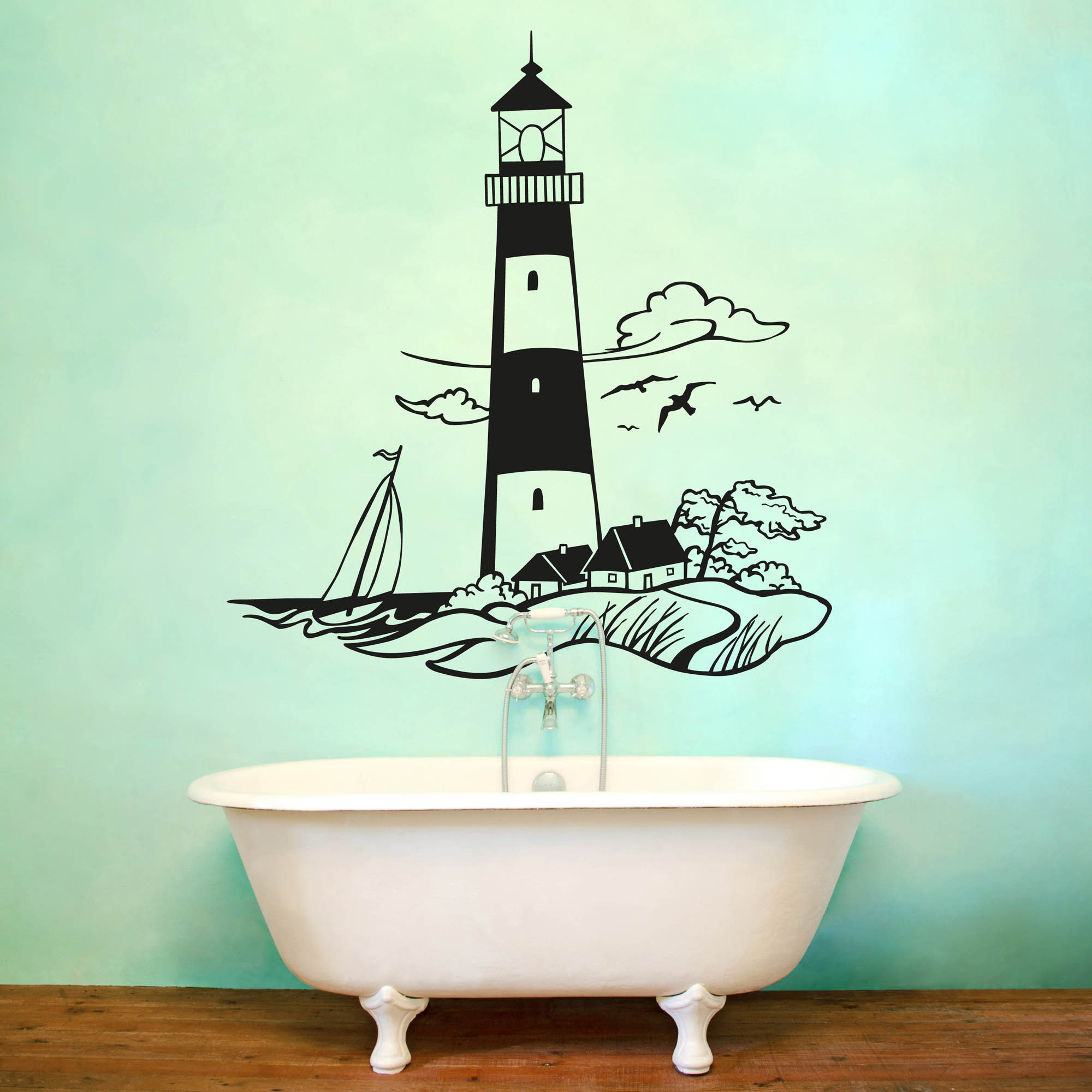 Wandtattoo Ostsee Küste Warnemünde Leuchtturm M1899 ~ Wandtattoos