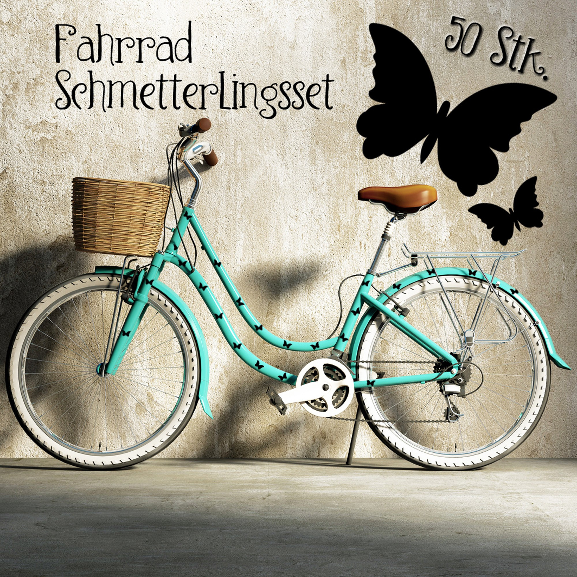 Fahrradaufkleber Schmetterlinge Set 50 Stück M811