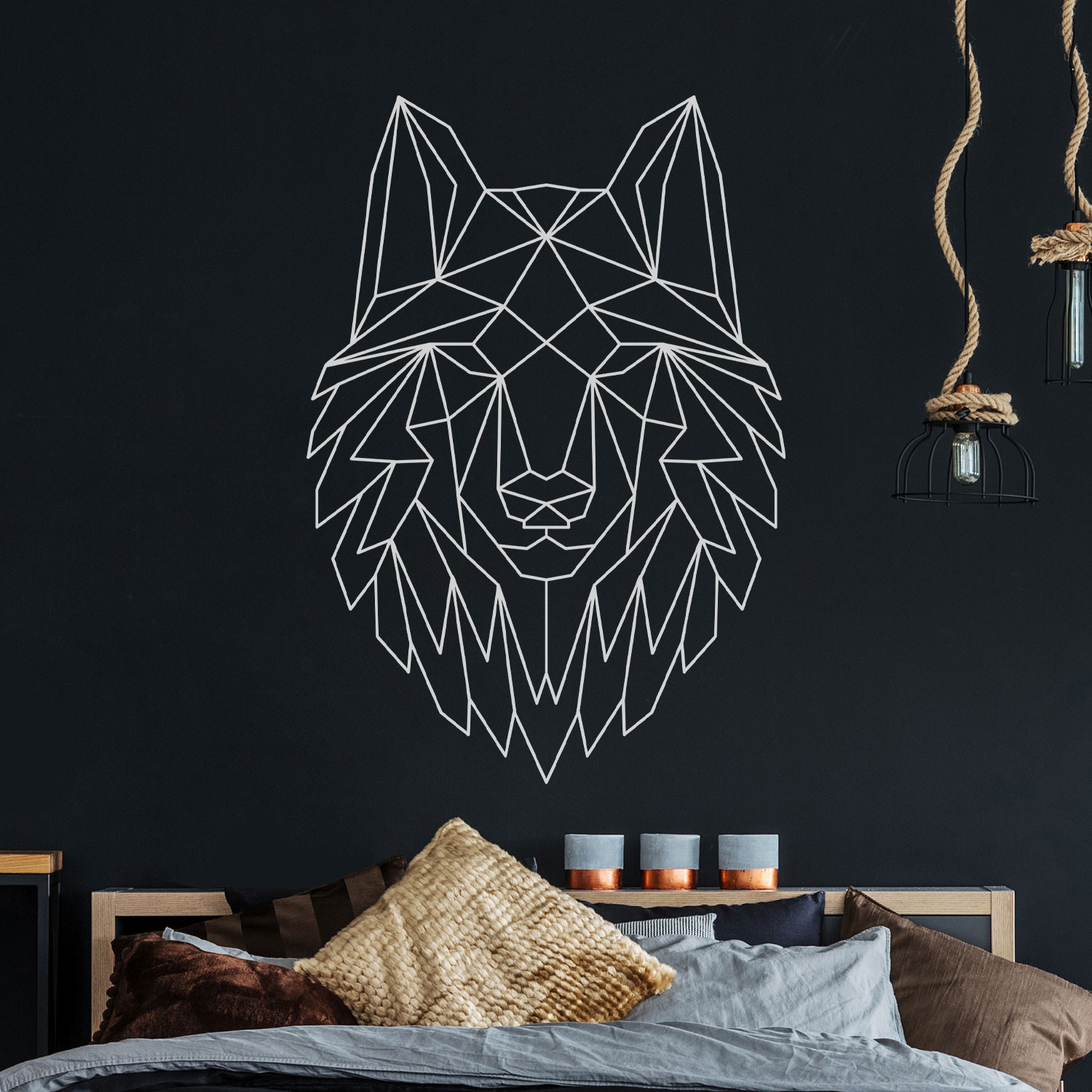 Wandtattoo Geometrischer Wolf Polygonaler Stil Wanddeko Fur