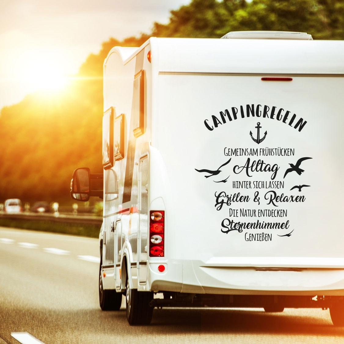 Autotattoo Camping Heckscheibenaufkleber Wohnwagen Sticker