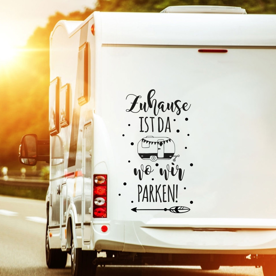 Autotattoo Heckscheibenaufkleber Wohnwagen Sticker mit Motto Spruch