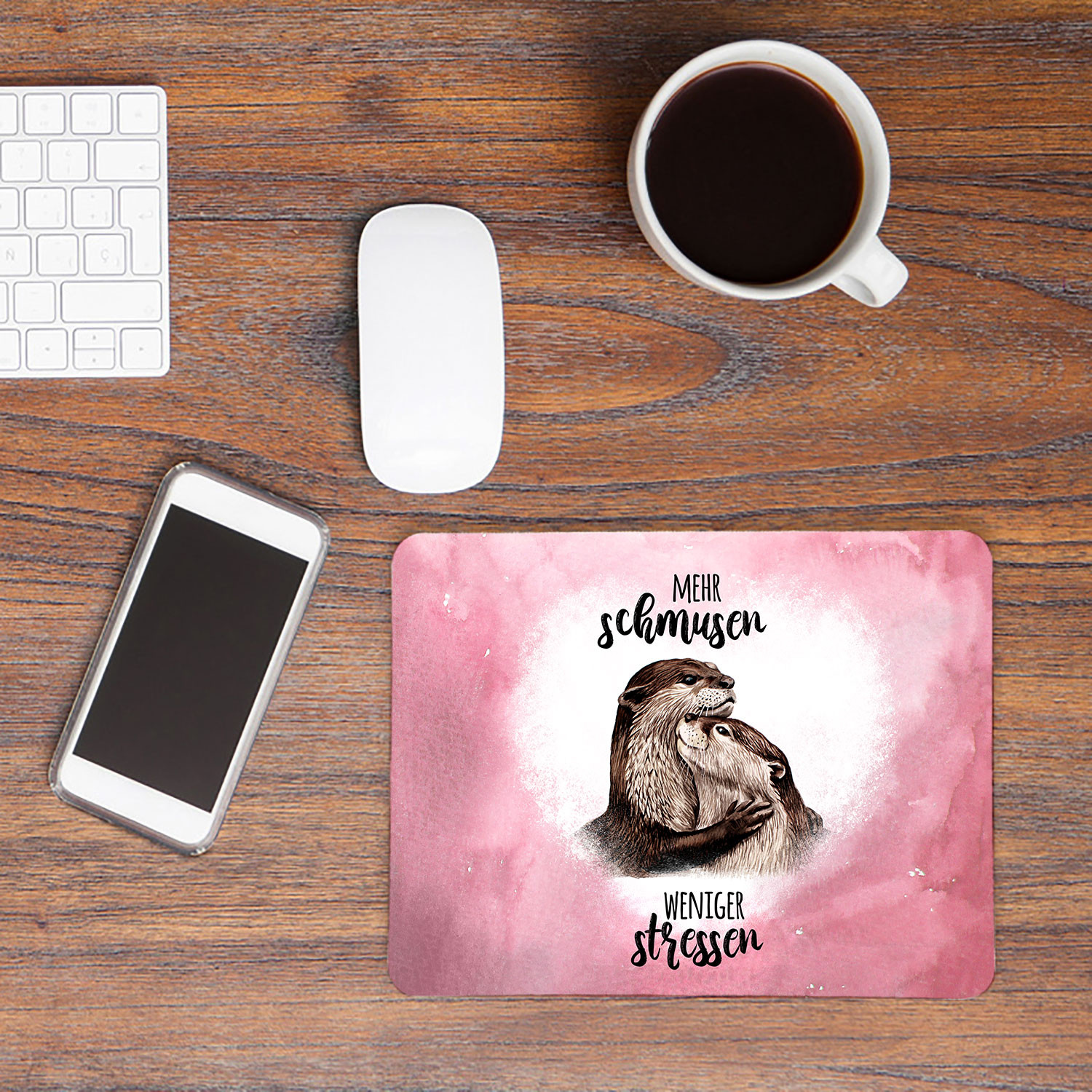 Mousepad Mouse Pad Mauspad Mit Otter Parchen Rosa Spruch Mehr Schmusen Weniger Stressen Mausunterlage Bedruckt Mouse Pads Tier Mp78 Wandtattoos Elfentur Tassen