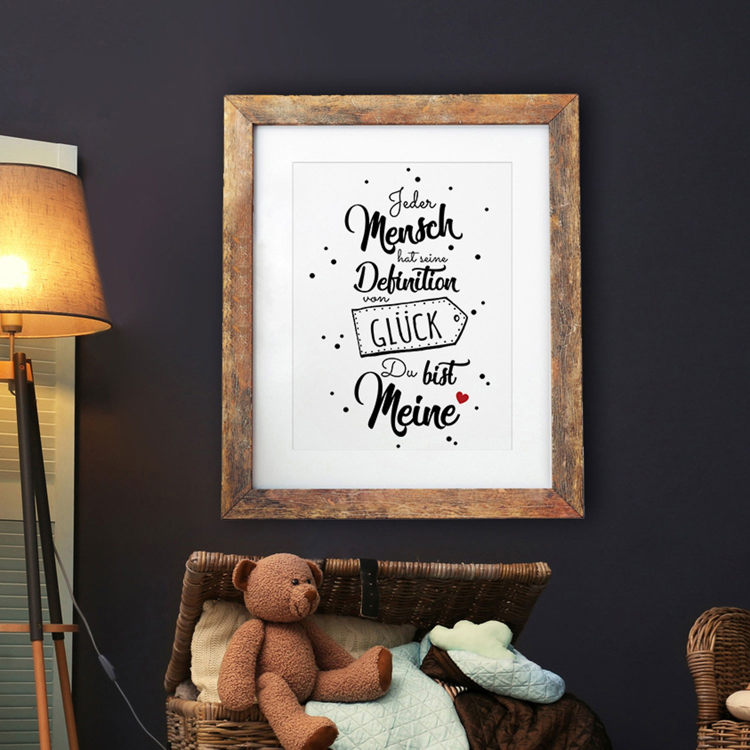 A4 Print mit Spruch Meine Definition von Glück Poster Plakat Druck