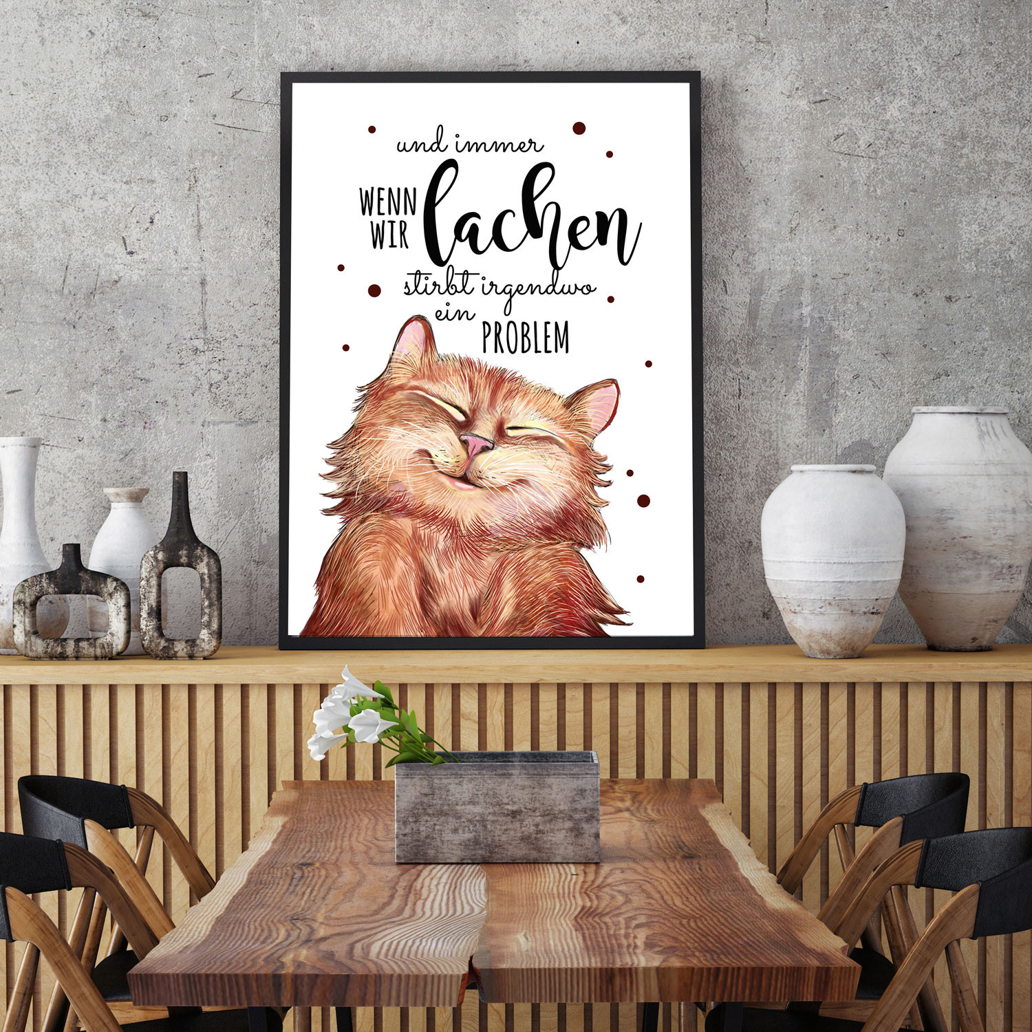 A4 Print Katze mit Spruch Zitat Poster Plakat Druck Motto "Immer wenn