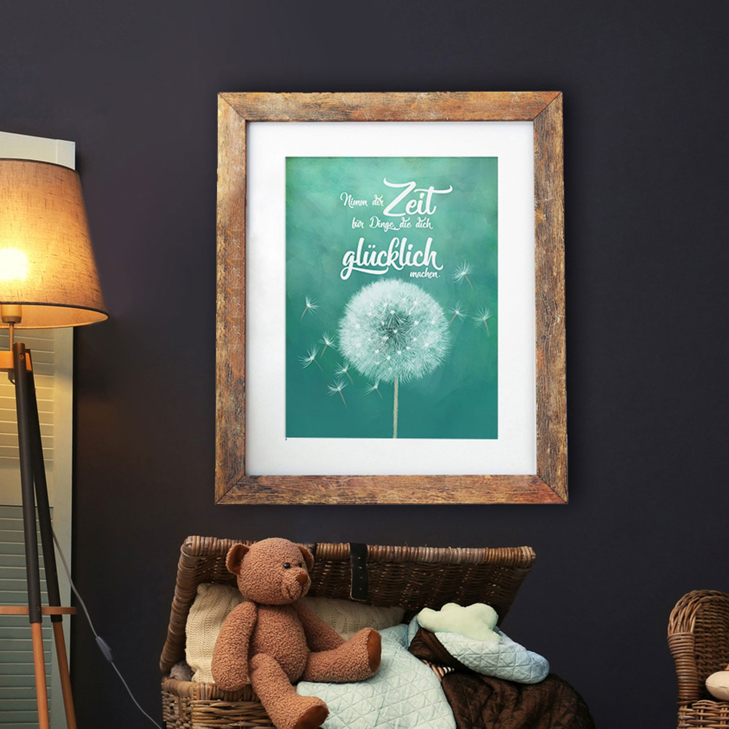 A4 Print Pusteblume mit Spruch Zitat Poster Plakat Druck Motto Nimm dir
