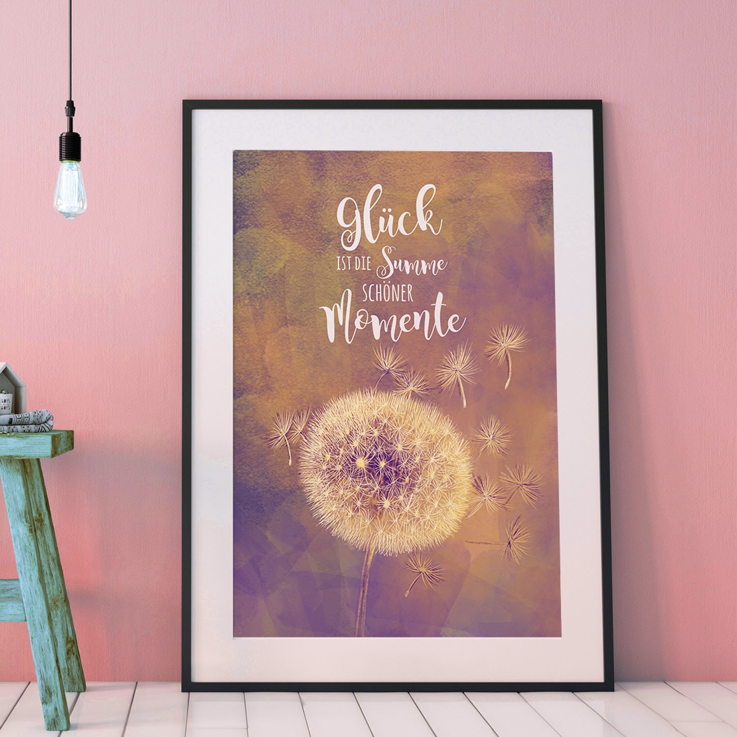 A3 Print Pusteblume Löwenzahn mit Spruch Poster Plakat Motto Zitat