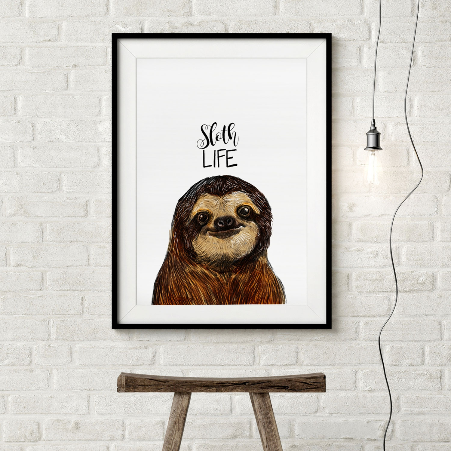 A3 Print Mit Faultier Und Spruch Sloth Life Poster Plakat Motto Zitat P121 Wandtattoos Elfentur Tassen
