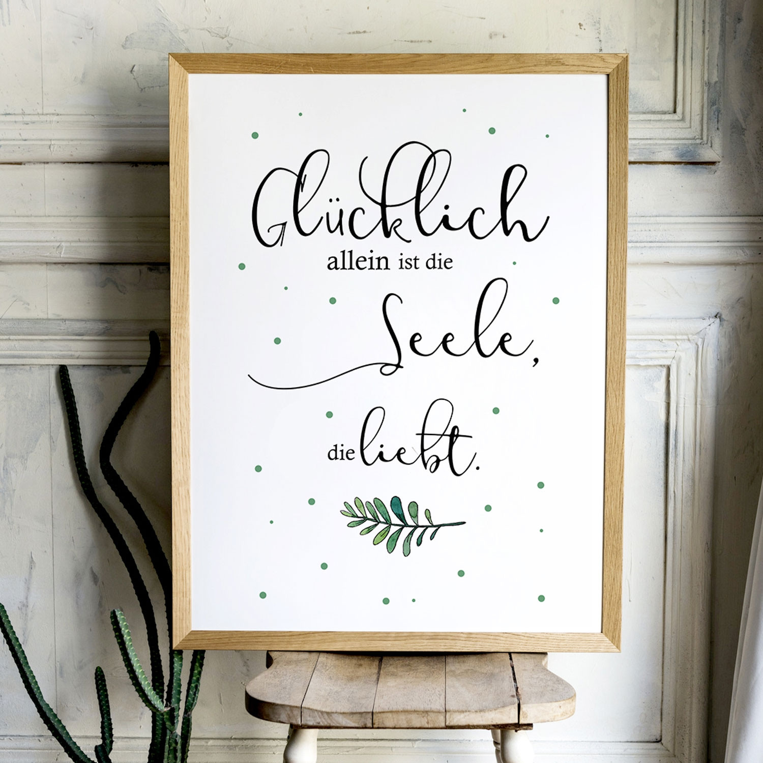 A3 Print Poster mit Spruch & Punkte Plakat Druck Motto Zitat Glücklich