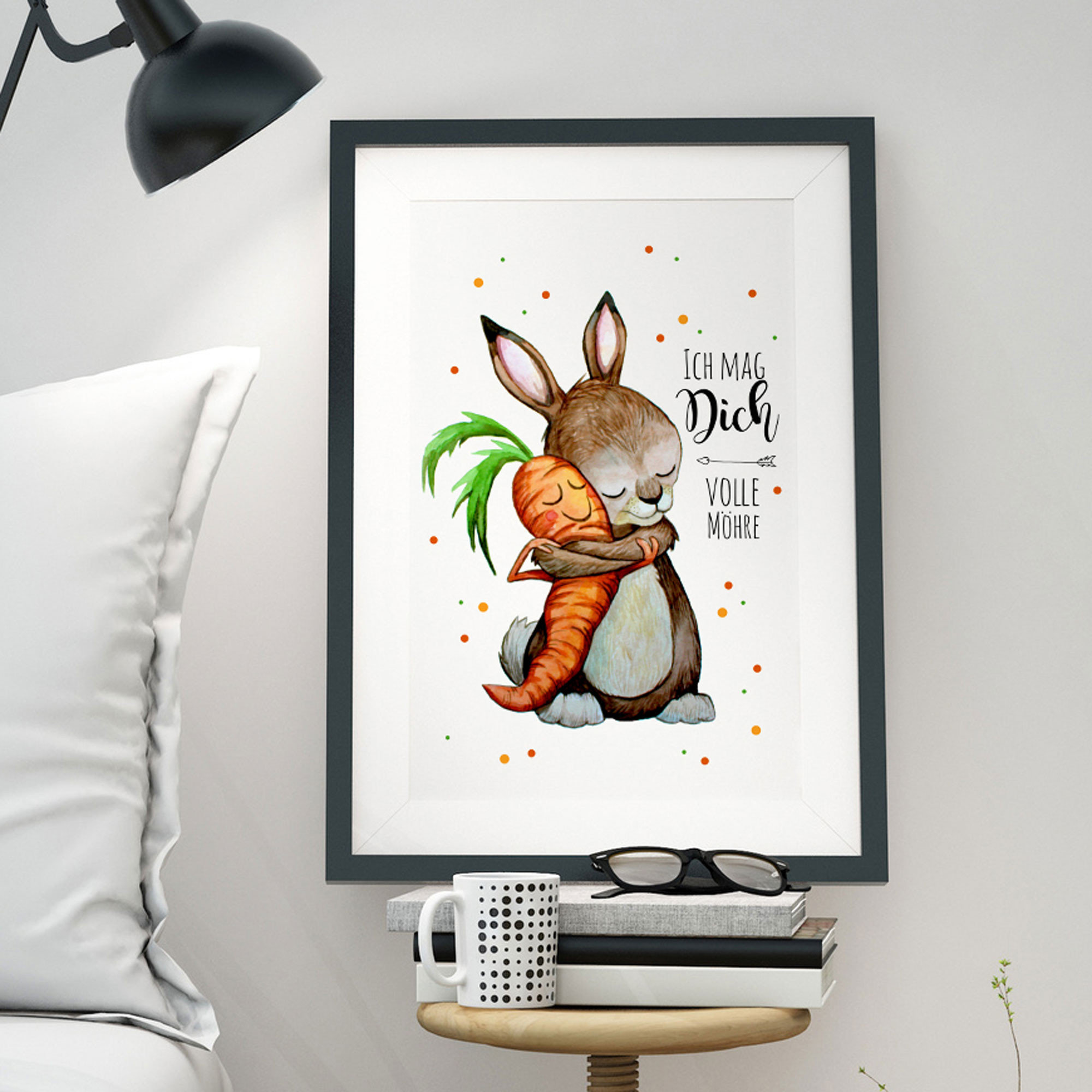 A3 Print Illustration Poster Plakat Hase Und Mohre Mit Spruch Ich Mag Dich Volle Mohre P56 Wandtattoos Elfentur Tassen