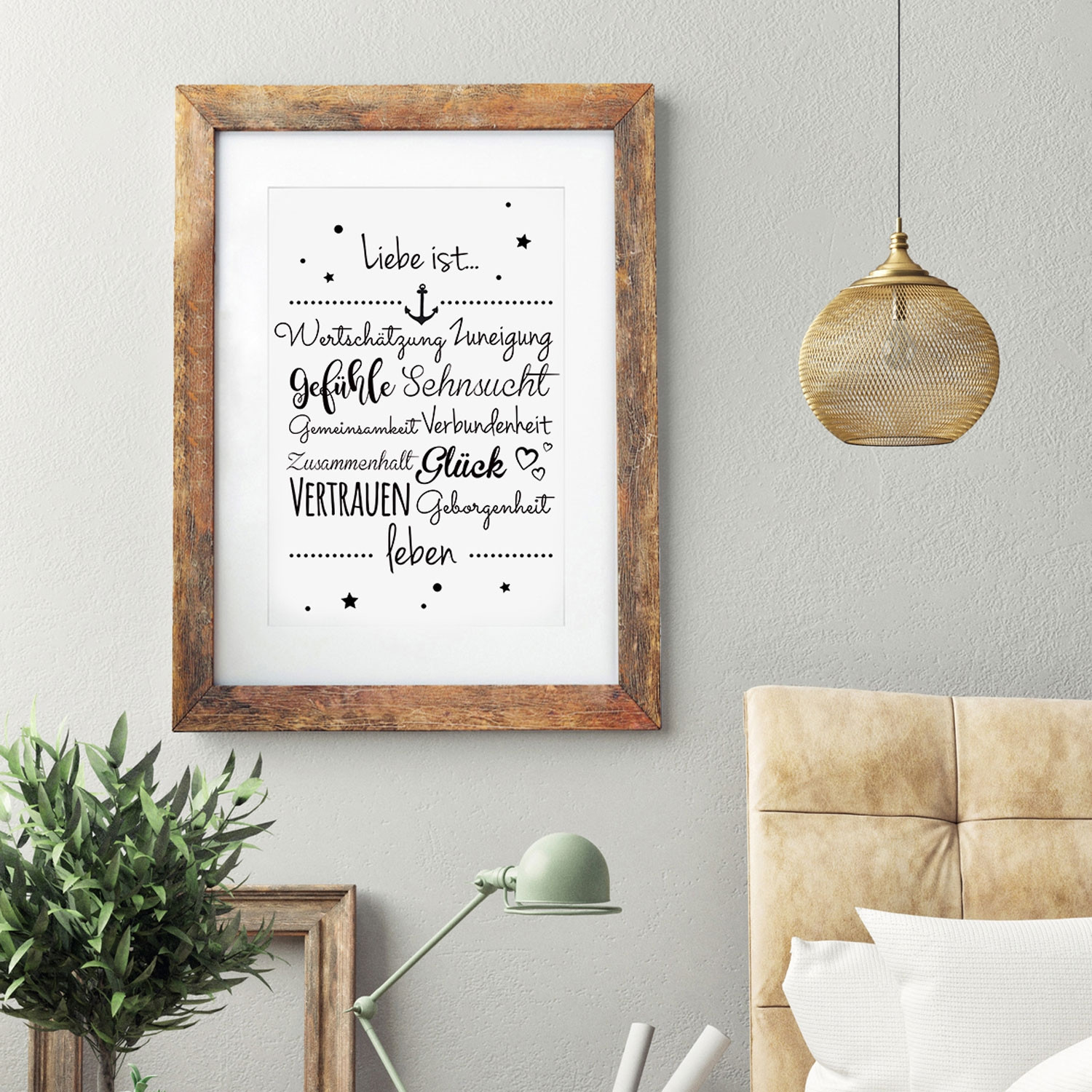 A3 Print Illustration Poster Plakat Druck mit Spruch Liebe ist... p84