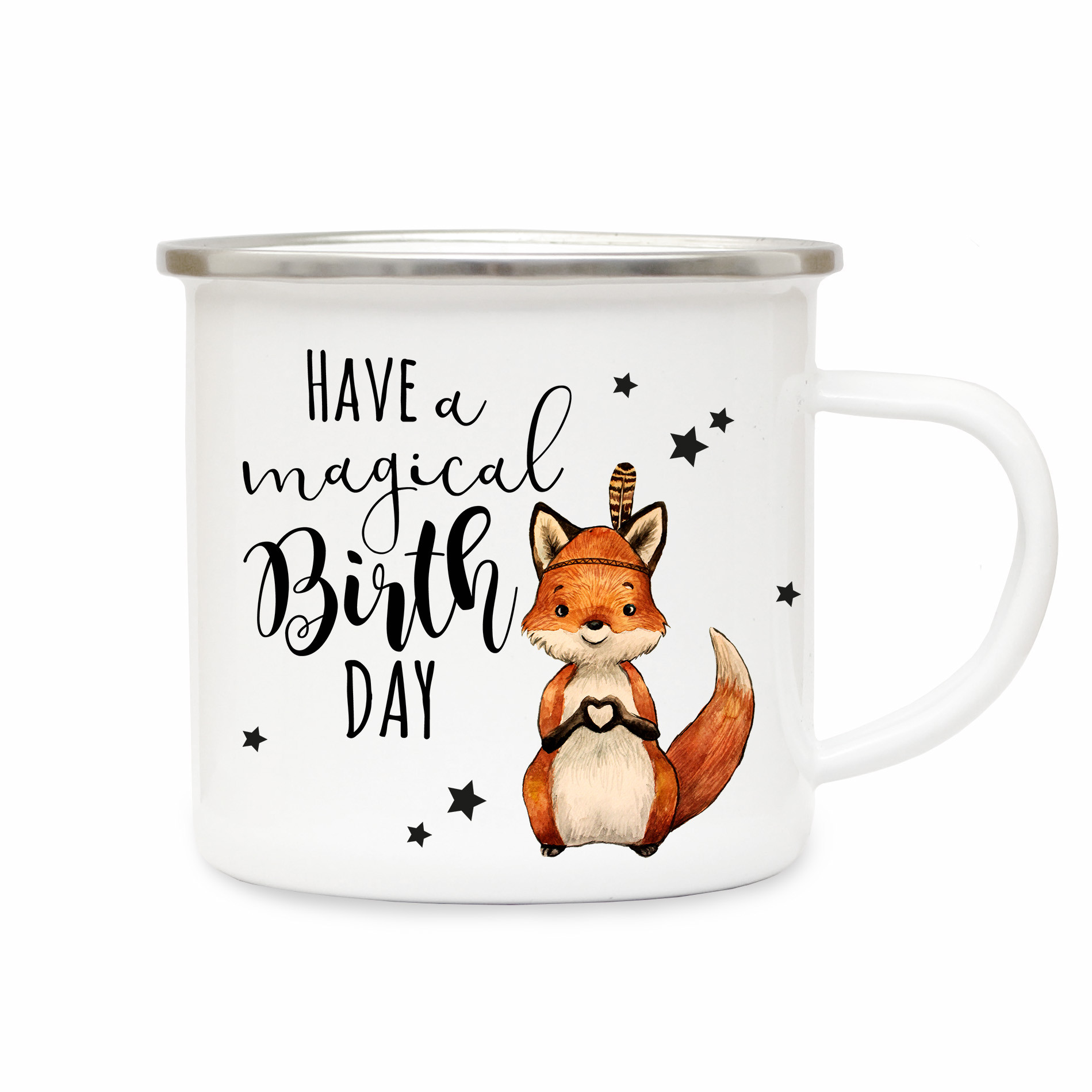 Emaille Becher Geburtstag Camping Tasse Fuchs Fuchschen Boho Mit Spruch Magical Birthday Kaffeetasse Geschenk Eb175 Wandtattoos Elfentur Tassen