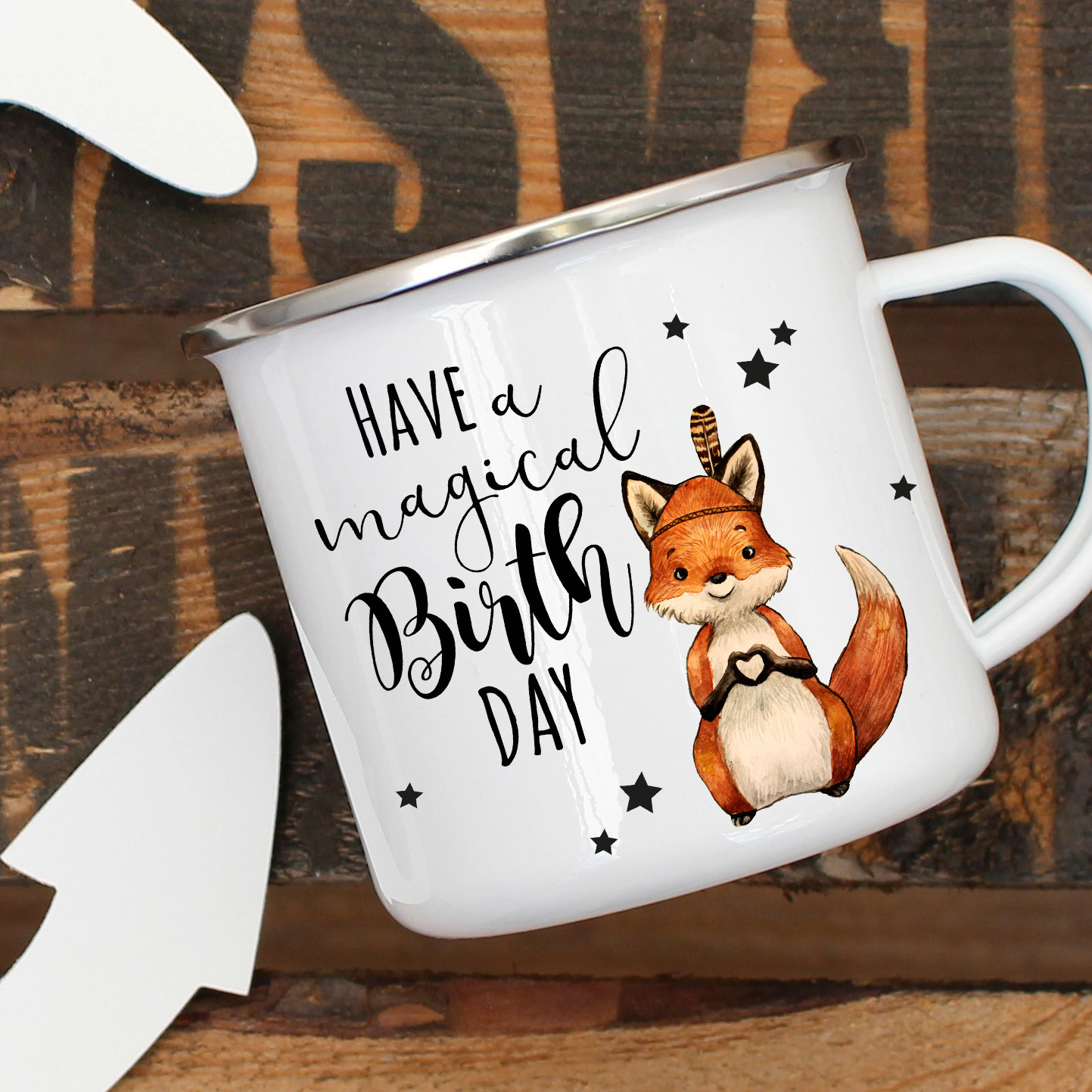 Emaille Becher Geburtstag Camping Tasse Fuchs Fuchschen Boho Mit Spruch Magical Birthday Kaffeetasse Geschenk Eb175 Wandtattoos Elfentur Tassen