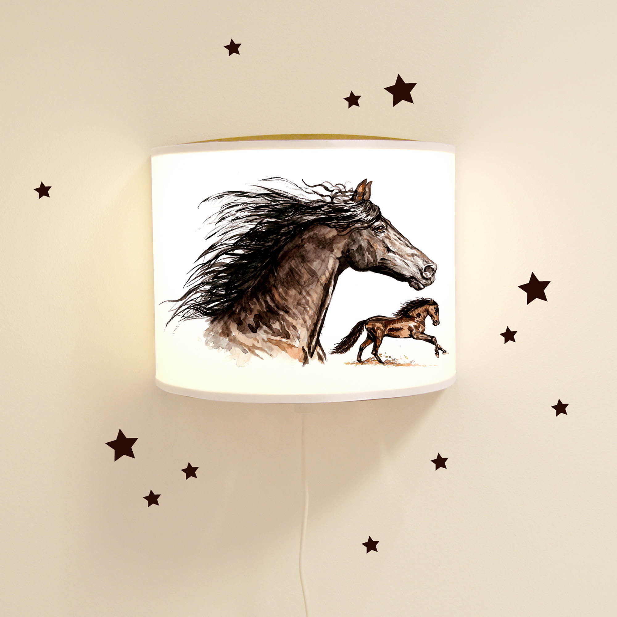 Wandlampe Schlummer Lampe Lese Schlummerlicht Pferd Pferde
