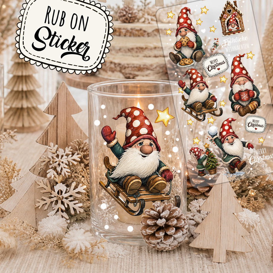 Rub-On Sticker Weihnachtswichtel Zwerge – DIN-lang – rb109
